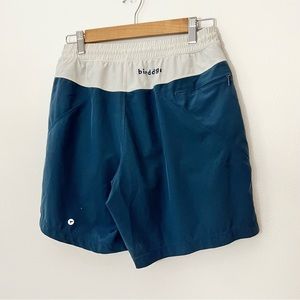 BIRDDOGS Boom Shorts Navy Blue White Colorblock Lined Drawstring Zipper Pocket